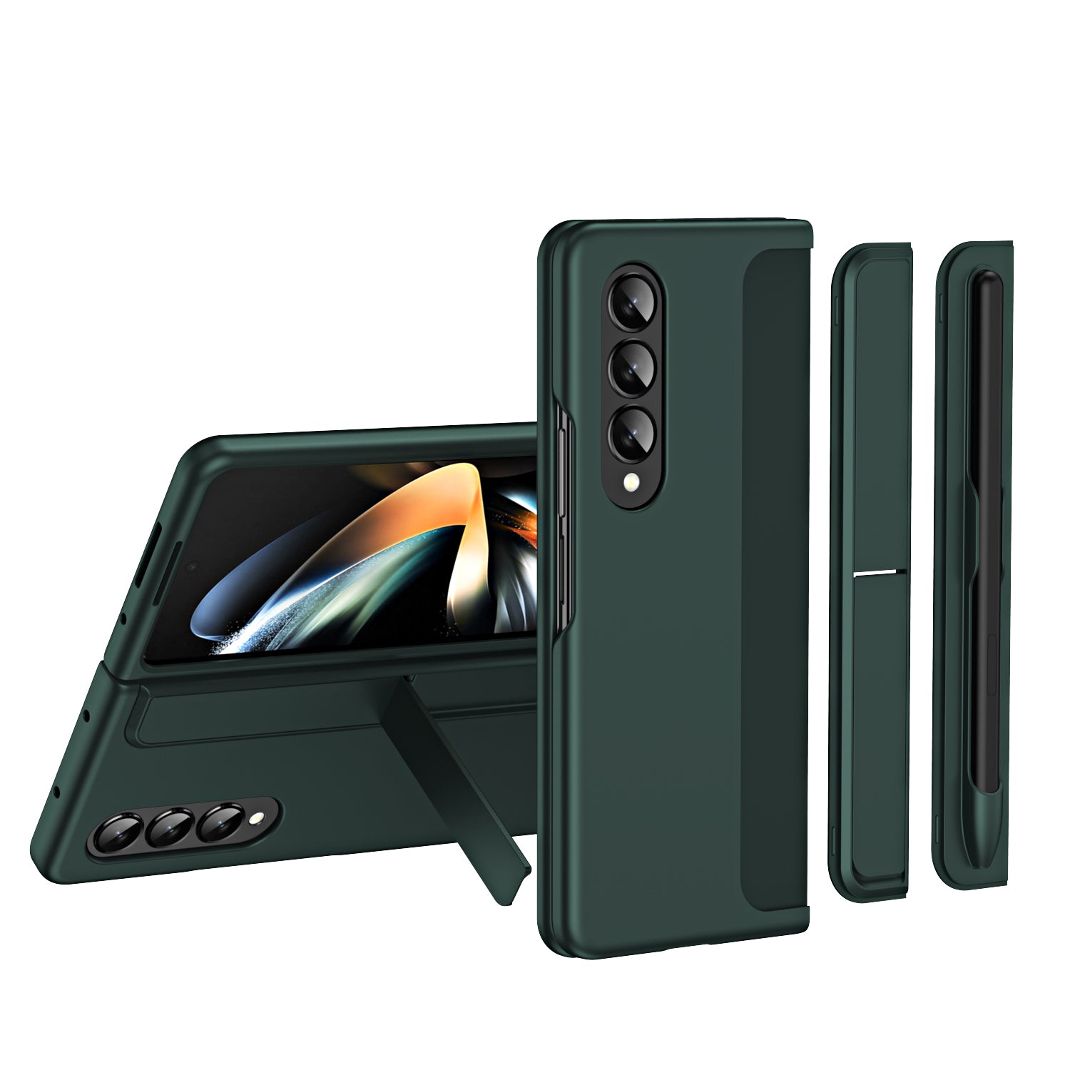 Slim Phone Case for Samsung Galaxy Z Fold4 5G Shockproof Had PC Kickstand Case with Pencil Holder Slim Phone Case for Samsung Galaxy Z Fold4 5G Shockproof Had PC Kickstand Case with Pencil Holder